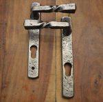 Pewter Cast Iron Victorian Scroll Style French Twisted Door Handles EuroLock (LF56)